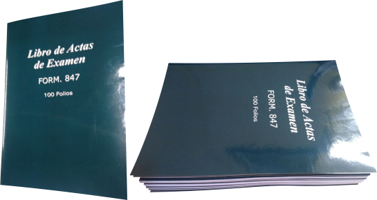 Libro de Actas de Examen Tapa Flexible 100 Folios